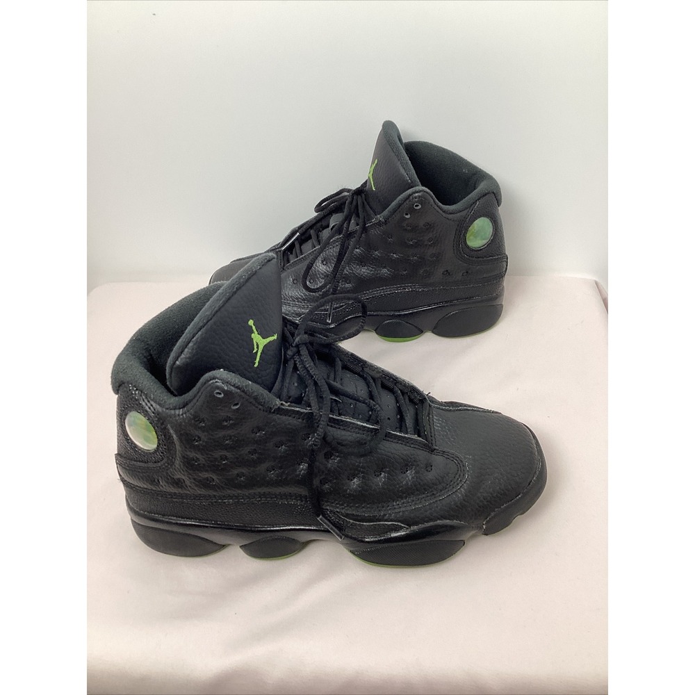 2017 NIKE AIR JORDAN XIII 13 RETRO BG BLACK ALTITUDE SZ 5.5Y GREEN 414574-042